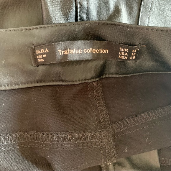 Zara Trafaluc Black Faux Leather Moto Pants Size M - Picture 3 of 4